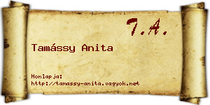 Tamássy Anita névjegykártya