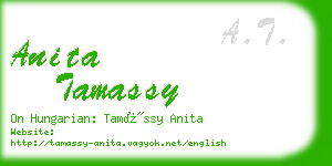 anita tamassy business card